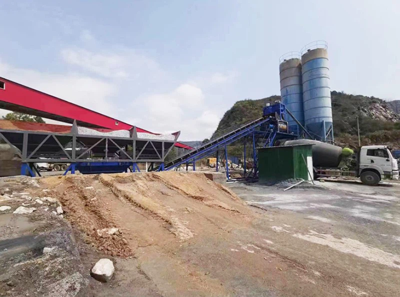 90m³ stationary concrete mixing plant