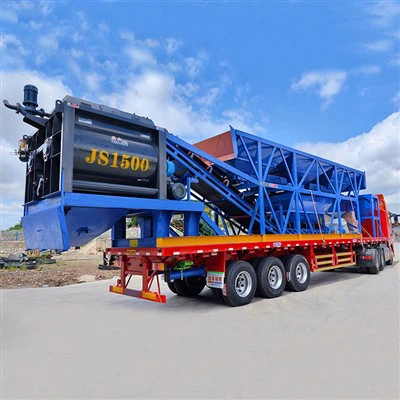 Portable concrete mixing plant
