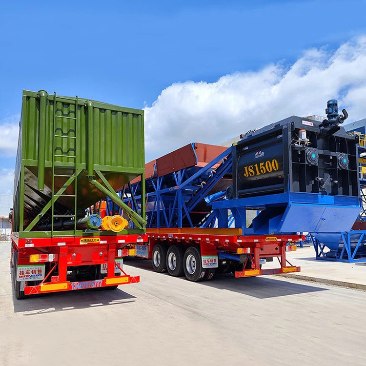 Portable concrete mixing plant